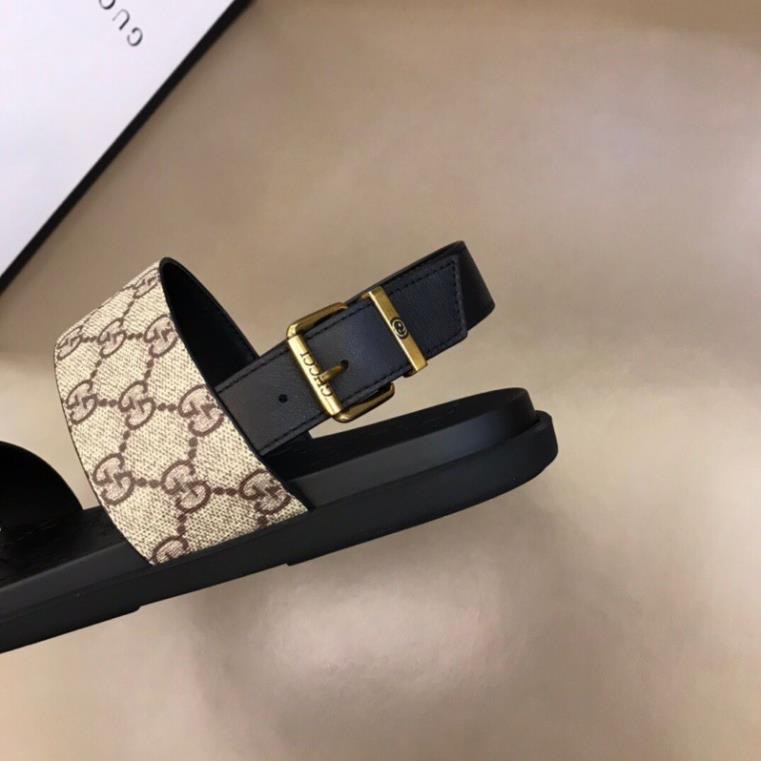 Sandal nam thương hiệu Gucci GG da thật cao cấp in vân cá tính -az1