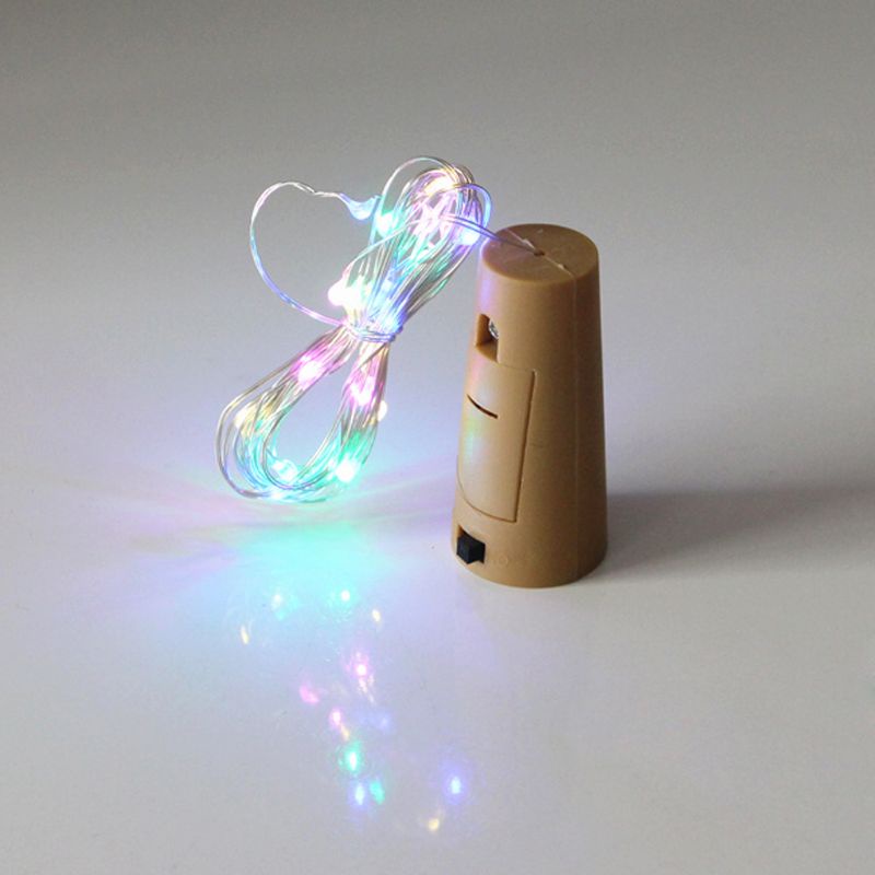 Dây Đèn LED Dài 2M 20 Bóng Có Nút Bần Trang Trí Chai Rượu Thủy Tinh