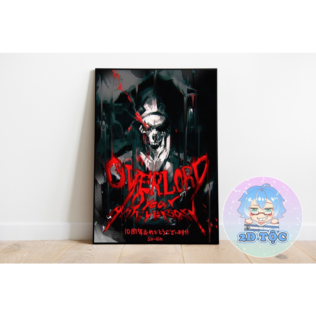 TRANH POSTER A3 AINZ OOAL GOWN  ANIME MANGA OVERLORD CHẤT LIỆU GIẤY CAO CẤP - 2D TỘC SHOP
