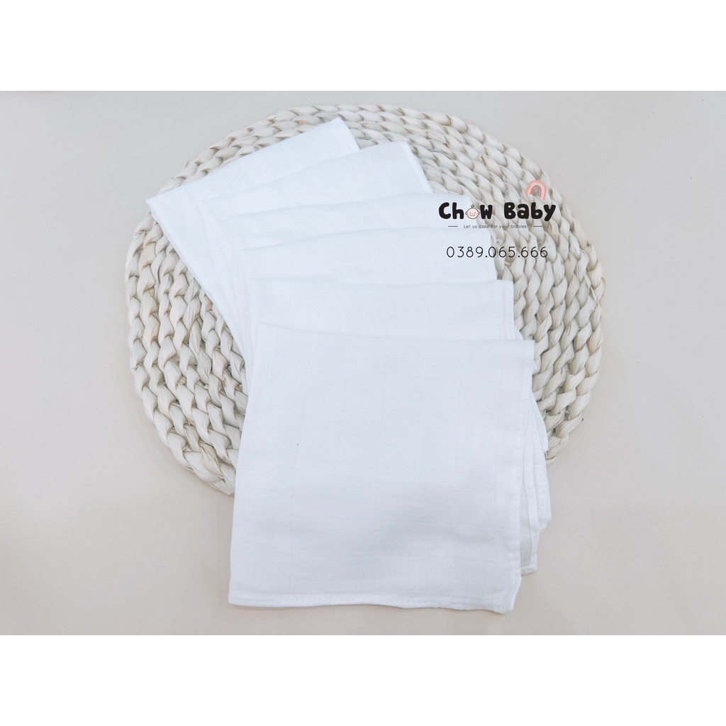 Set 6 khăn sữa bamboo kích thước 30x30 họa tiết trẻ em Uala Rogo