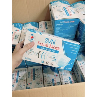 [HÀNG CÓ SẴN] Hộp Khẩu Trang Y Tế SVN Face Mask 4 Lớp, Hộp 50 Chiếc Tác Dụng Kháng Khuẩn Hàng xuất khẩu tiêu chuẩn US