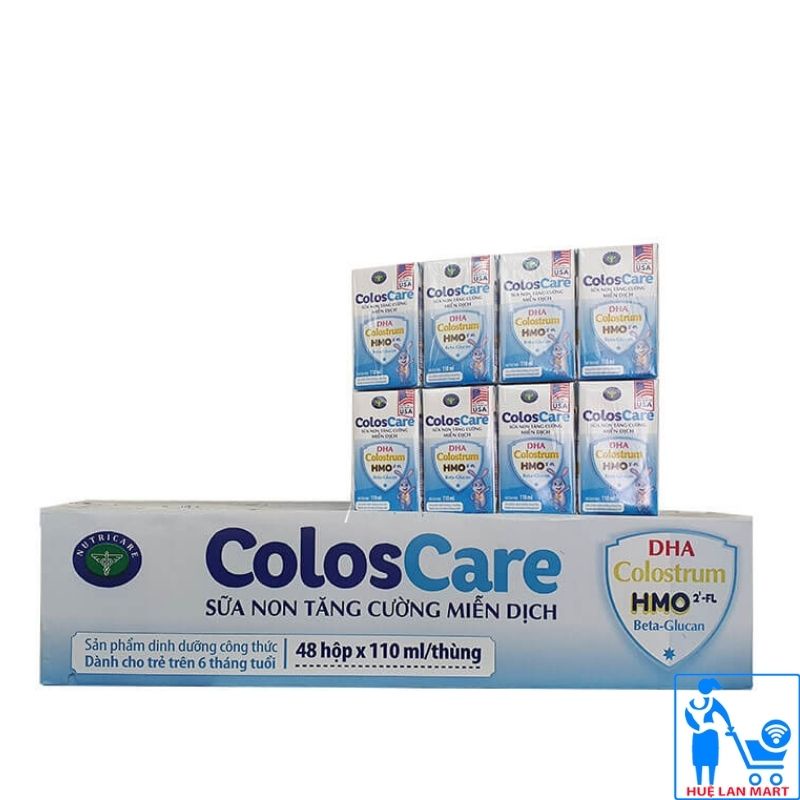 Sữa Bột Pha Sẵn ColosCare tăng cường miễn dịch cho bé từ 6 tháng tuổi trở lên 110ml (thùng 48 hộp)