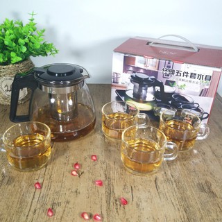Bộ Ấm Pha Trà Thủy Tinh Có Lưới Lọc