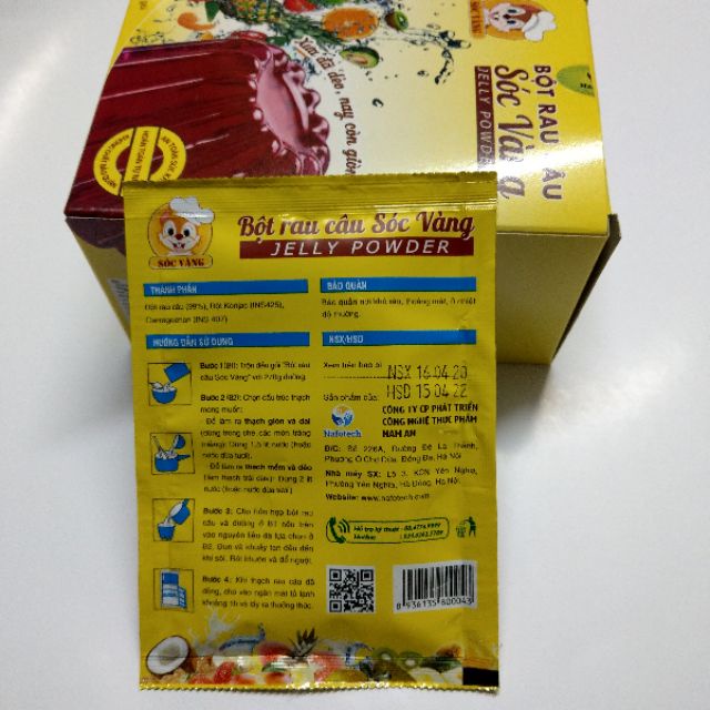 Bột thạch rau câu sóc vàng gói lẻ