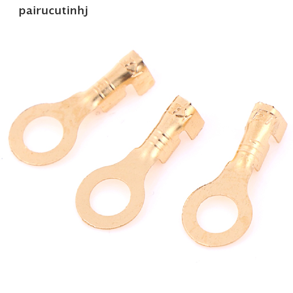 100Pcs 4.2mm Gold Brass Round Terminal Power Supply Wire Connector