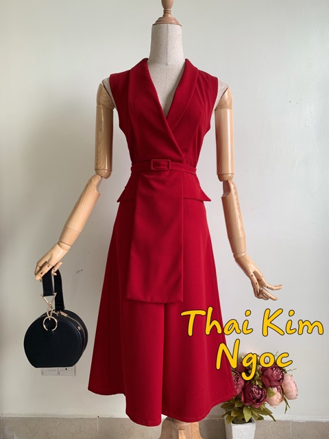 Đầm đầm dự tiệc vest thắt eo sang trọng | BigBuy360 - bigbuy360.vn