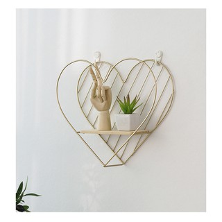 Kệ sắt treo tường trang trí hình trái tim (Kèm đinh)