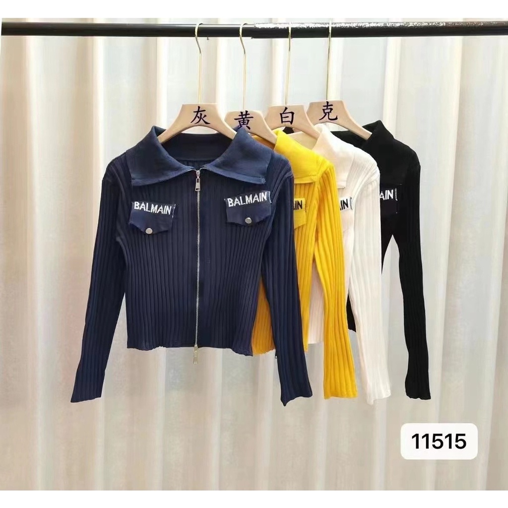 Áo Tay Dài Cổ Cao Có Khóa Kéo Đôi Và Túi In Chữ Thời Trang