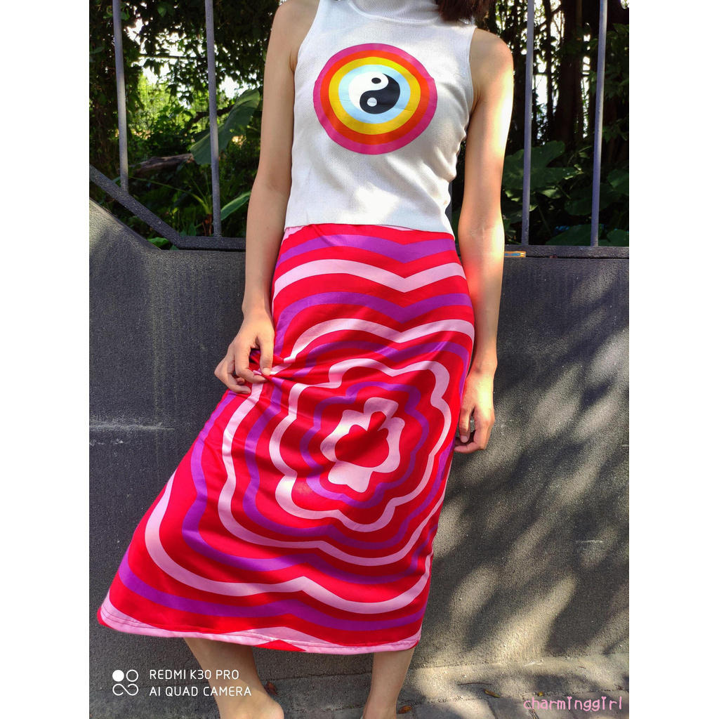 Chân Váy Dài Lưng Cao Xẻ Tà Họa Tiết Kẻ Sọc Thời Trang Mùa Hè Cho Nữ | BigBuy360 - bigbuy360.vn