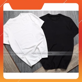 Áo thun trơn nam nữ form rộng thoáng mát trắng - đen