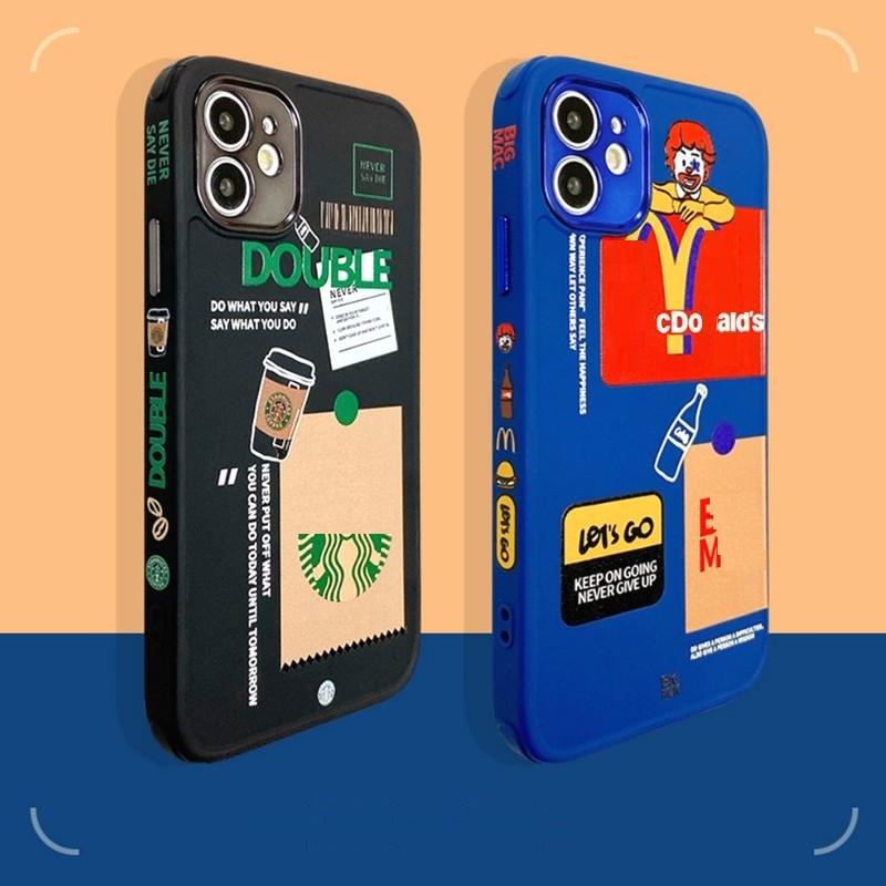 Ốp điện thoại TPU dẻo họa tiết McDonald Starbucks cho IPhone 12 11 Pro Max X Xs Max XR 8 7 Plus