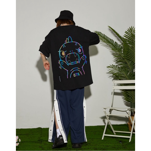 Áo thun phản quang khủng long BTK cực chất cool ngầu dành cho nam nữ bản to