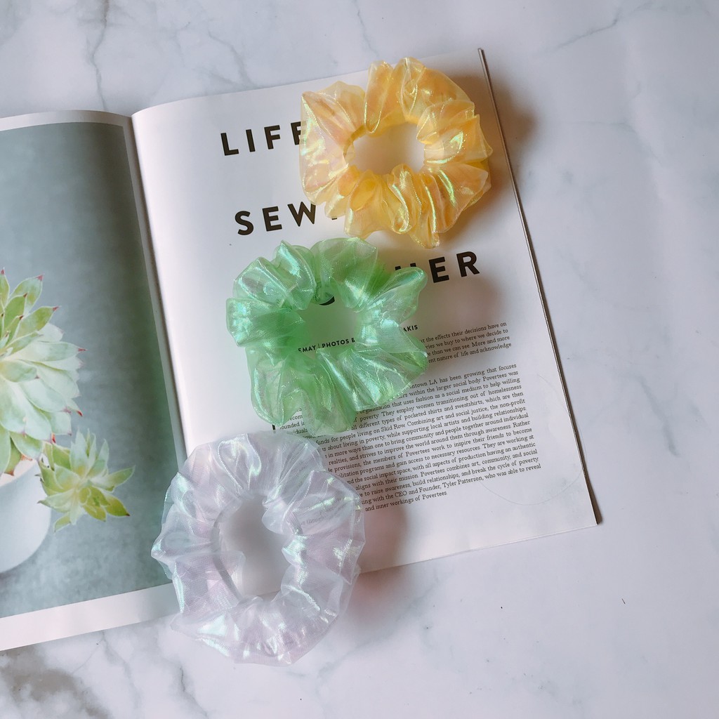 Dây buộc tóc Scrunchies hologram
