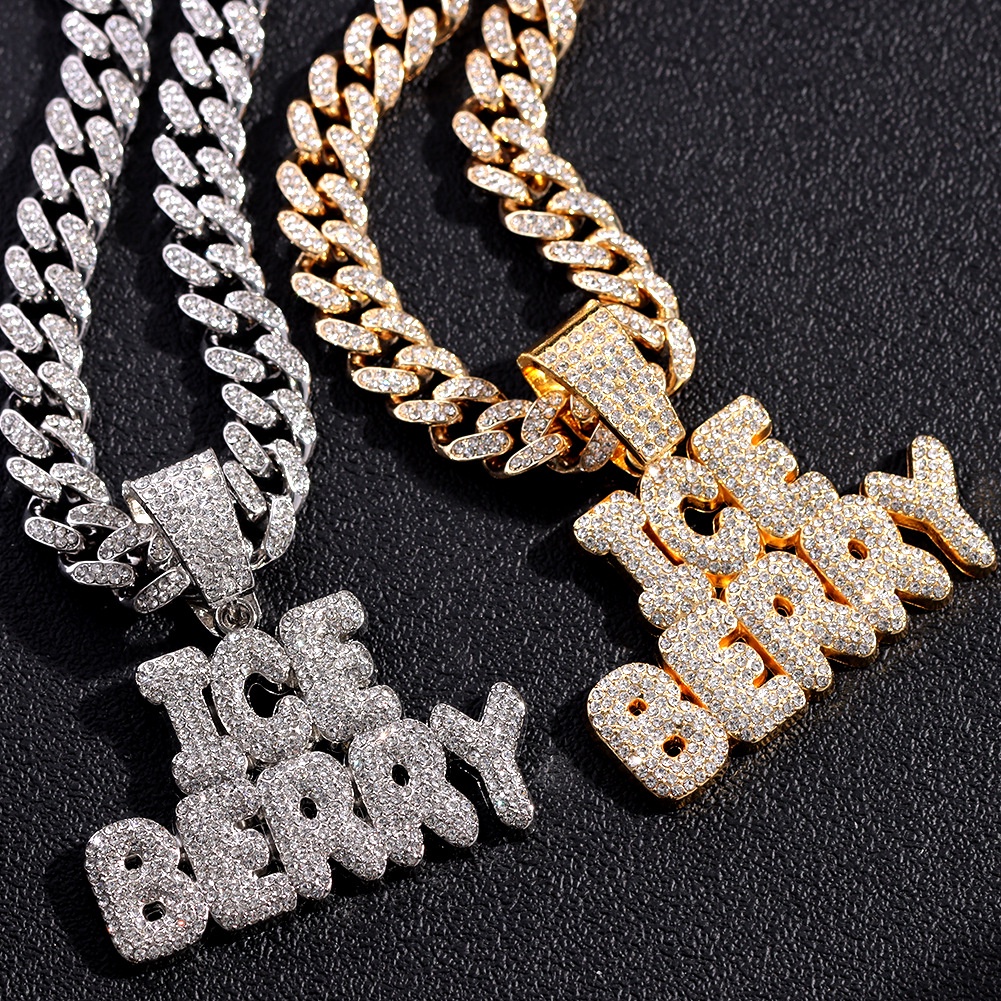 Dây Chuyền Đính Đá Kim Cương Toàn Diện Phong Cách Hip Hop