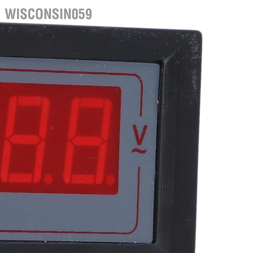 Wisconsin059 Digital Voltmeter LED Display 2 Wire Voltage Gauge Tester Meter 50‑500V for AC 5035‑V