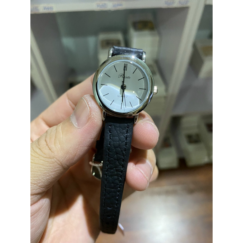 Đồng hồ nam nữ đeo tay Raxte mặt tròn dây nhỏ xinh xắn