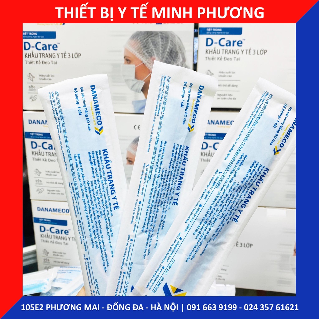 [CHÍNH HÃNG] Khẩu trang y tế DANAMECO tiệt trùng từng chiếc (3 lớp kháng khuẩn) chính hãng