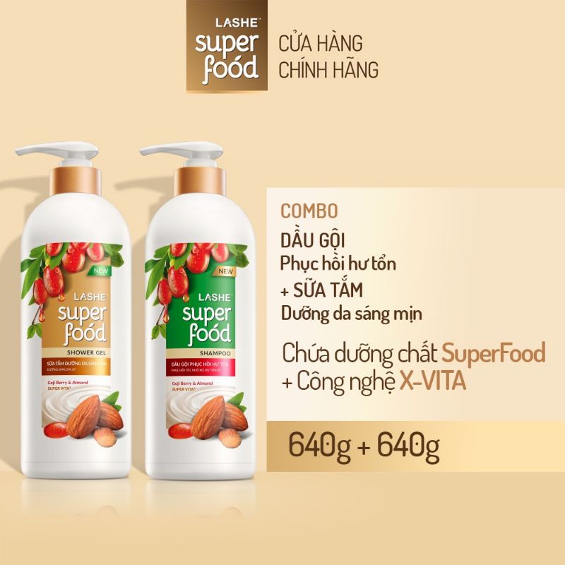 Dầu gội Lashe superfood mới km 1 xả tóc