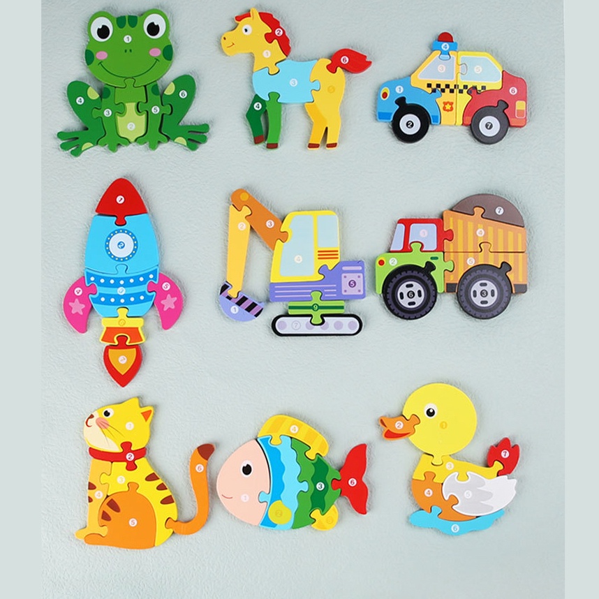 Tranh ghép hình 3d bằng gỗ  giúp bé phát triển khả năng ghi nhớ hình ảnh và tưởng tượng, tư duy phân tích