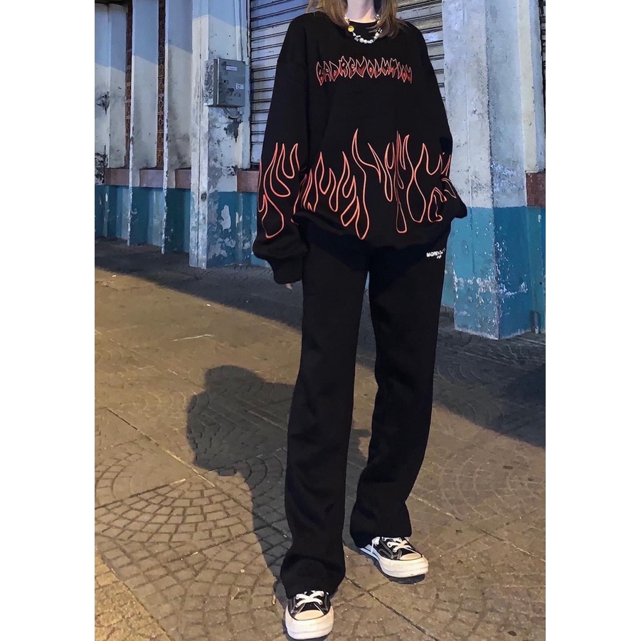 Áo hoodie nam nữ 🍬 áo nỉ dáng rộng ulzzang lửa oversize🔥,áo nỉ cotton | BigBuy360 - bigbuy360.vn