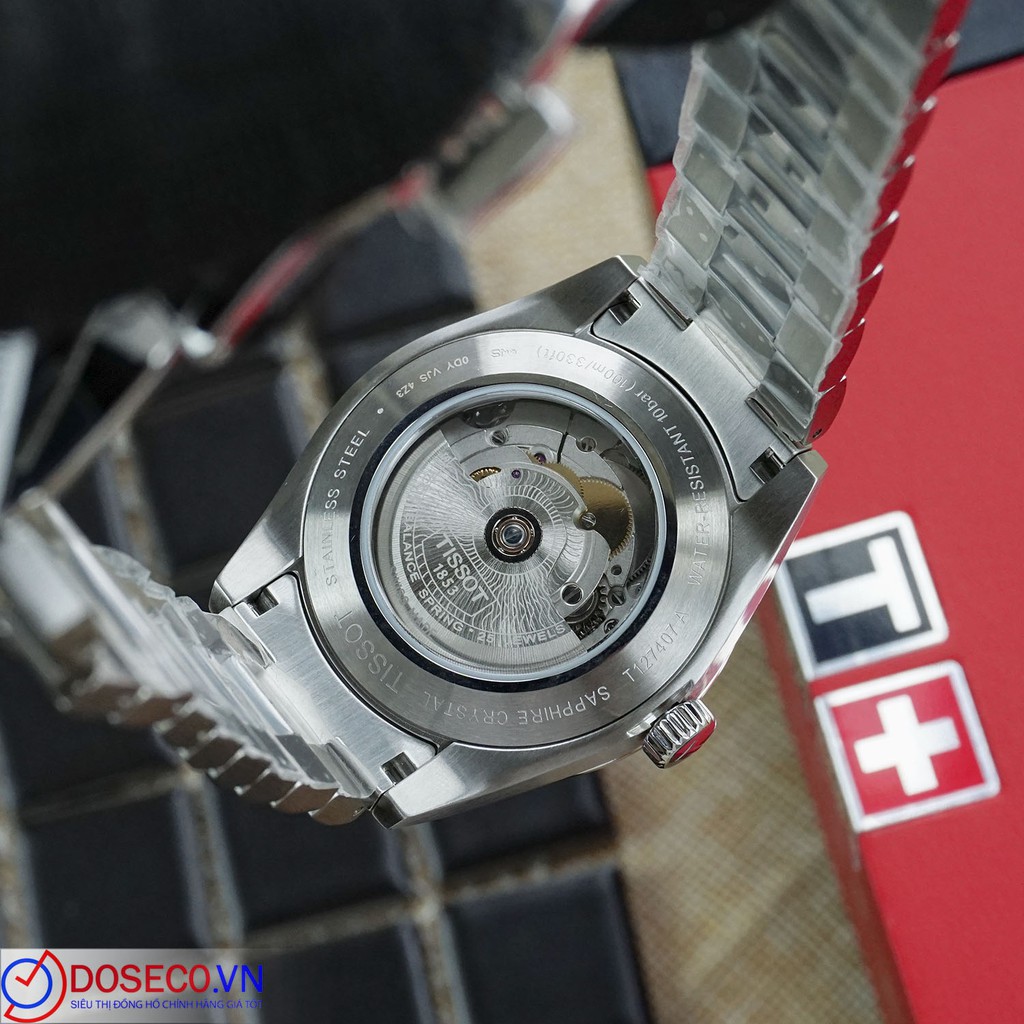 Đồng Hồ Nam Tissot Cơ Automatic Chính Hãng Gentleman Powermatic 80 Silicium T127.407.11.091.01 Cao Cấp TS59