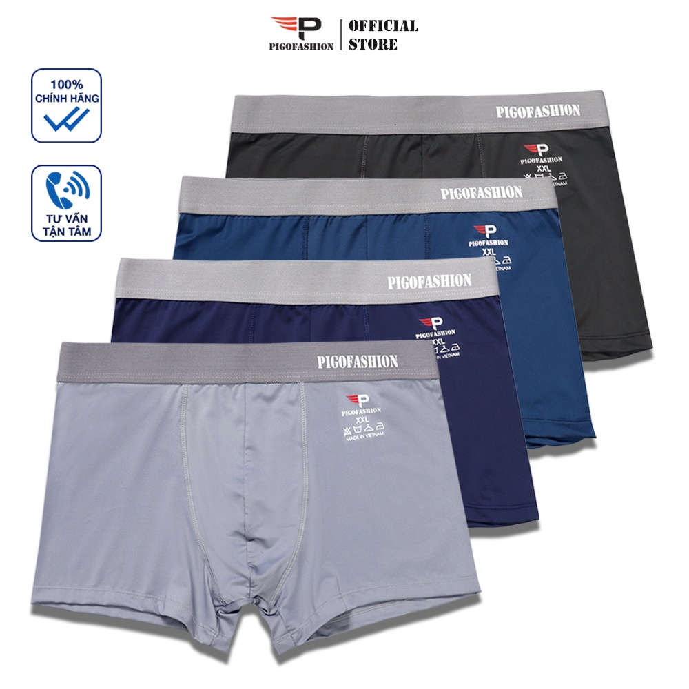 [Mã BMLTB200 giảm đến 100K đơn 499K] Combo 4 quần lót boxer nam thun lạnh thoáng mát chất coolmax QLBX03 PigoFashion