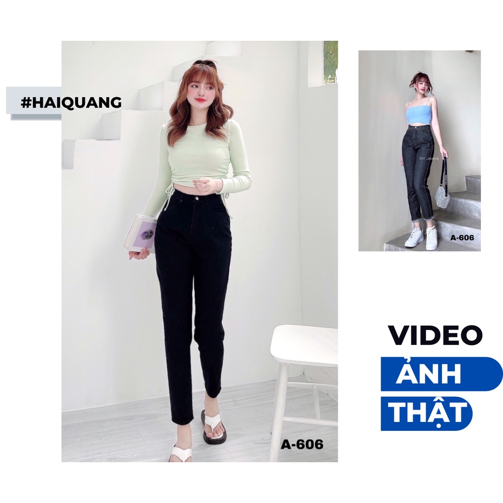 QUẦN JEANS NỮ BAGGY, QUẦN JEAN NỮ LƯNG CAO HAIQUANG CHẤT JEAN MỀM KHÔNG XÙ KHÔNG PHAI MÀU -MÃ 8081
