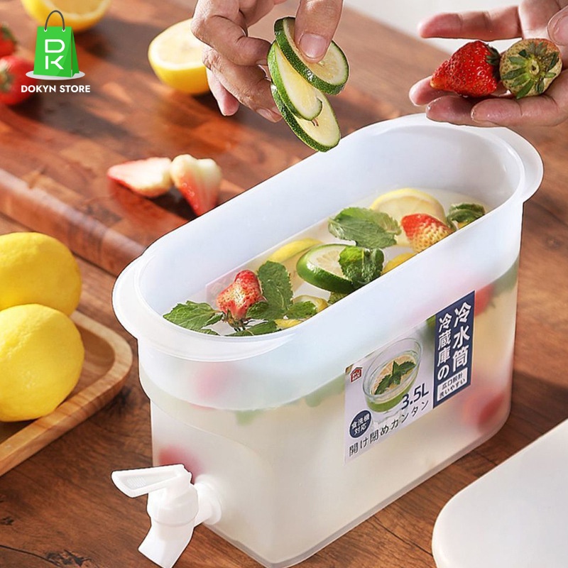 Bình đựng nước có vòi 3.5L Bình đựng nước trái cây đa năng để tủ lạnh tiện lợi BUN02