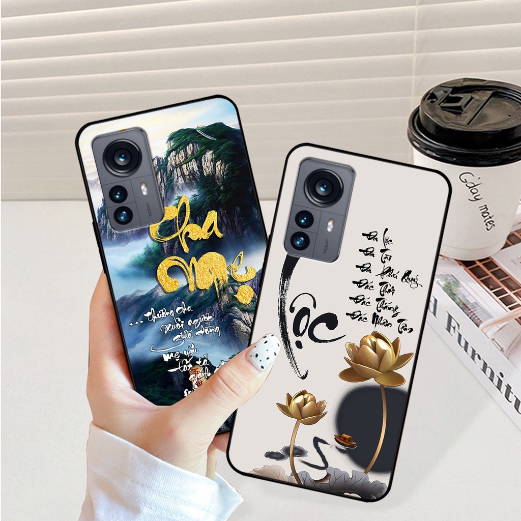 Ốp lưng Xiaomi 12 / Xiaomi 12 Pro in hình phong cách chữ thư pháp cha mẹ, tài lộc