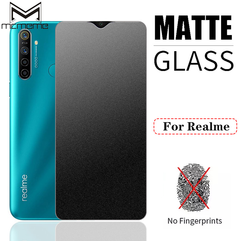 Miếng dán cường lực nhám chống bám vân tay cho OPPO Realme C21 C21Y C11 C20 C25 7 7i 6 5 3 X2 X50 Pro 5s 5i 6i C17 C15 C12 C3 C3i C2 XT Q