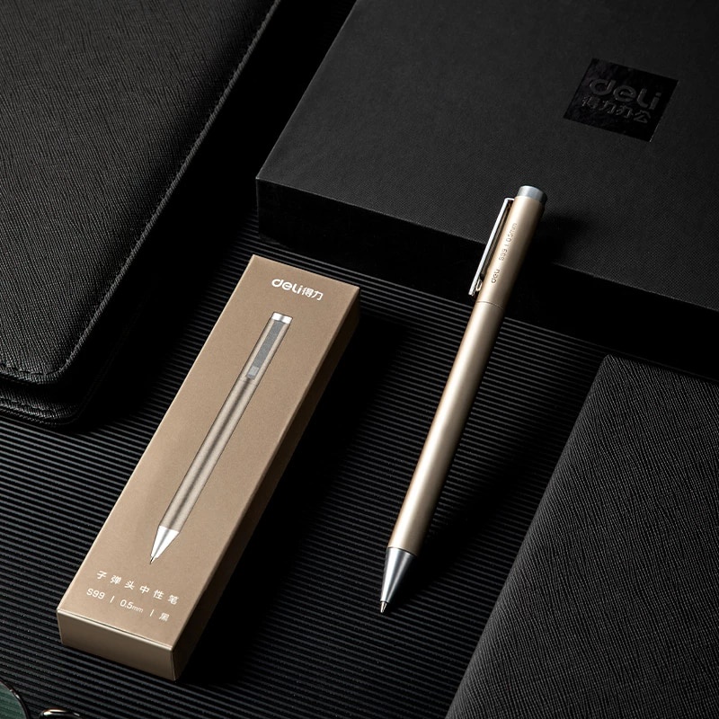 Bút bi Deli mực đen ngòi 0.5mm tiện dụng