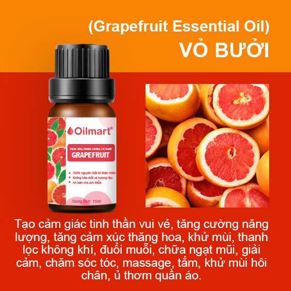 Combo 3 Chai Tinh Dầu Thiên Nhiên Nguyên Chất Oilmart 15ml