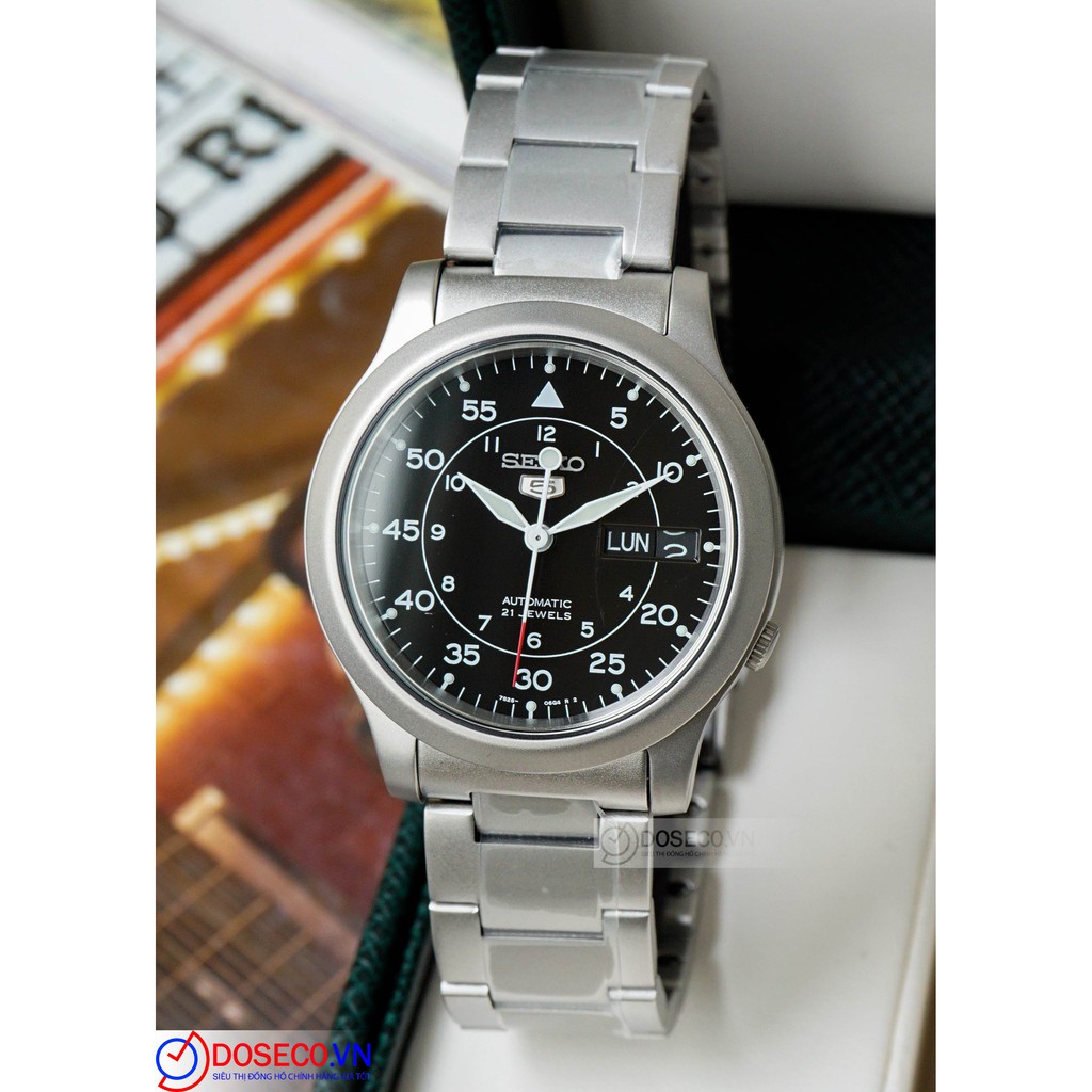 Đồng hồ nam seiko 5 quân đội dây kim loại snk809k1