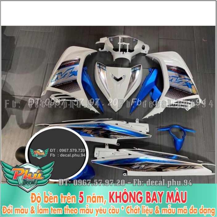 Tem rời Exciter 135 Mx tổ ong xe trắng (X) -1