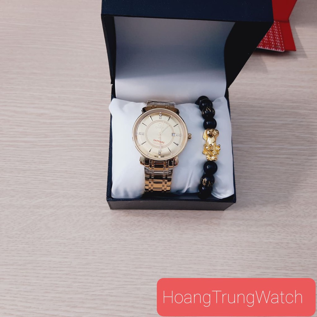 [ảnh shop tự chụp] Đồng Hồ NAM Omega máy nhật, kính cong sapphire, tặng kèm vòng tay phong thủy