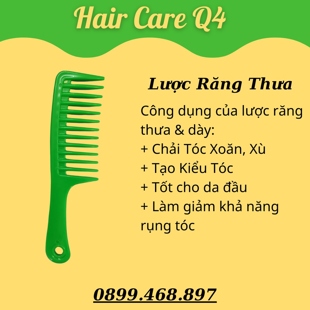 Lược Thưa Răng To Chải Tóc Rối, Tóc Xù - Hair Care Q4