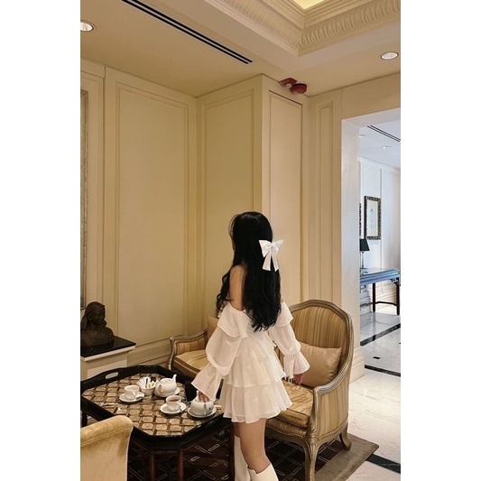[MUA 1 TẶNG 1] [HÀNG OD 3 NGÀY] VÁY TRẮNG TẦNG BÈO SIÊU XINH DÂY CỔ SIÊU XINH TIFFANYDRESS HÌNH ẢNH ĐỘC QUYỀN | BigBuy360 - bigbuy360.vn