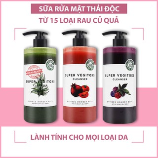 [Mua 1 tặng 1] Sữa rửa mặt thải độc rau củ Super Vegitoks Cleanser (300ml)