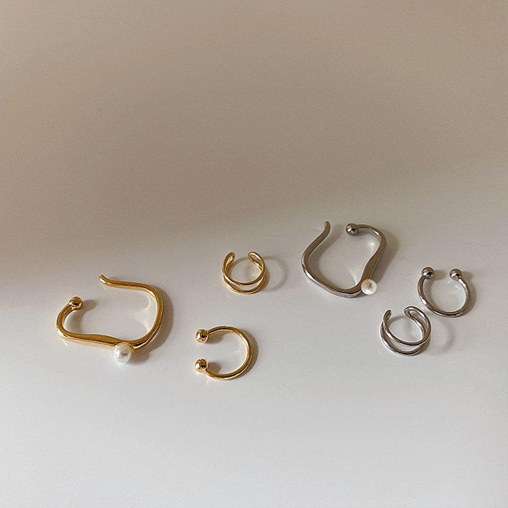 Khuyên Kẹp Sụn Tai Bằng Hợp Kim Họa Tiết Hình Học Kiểu Pháp