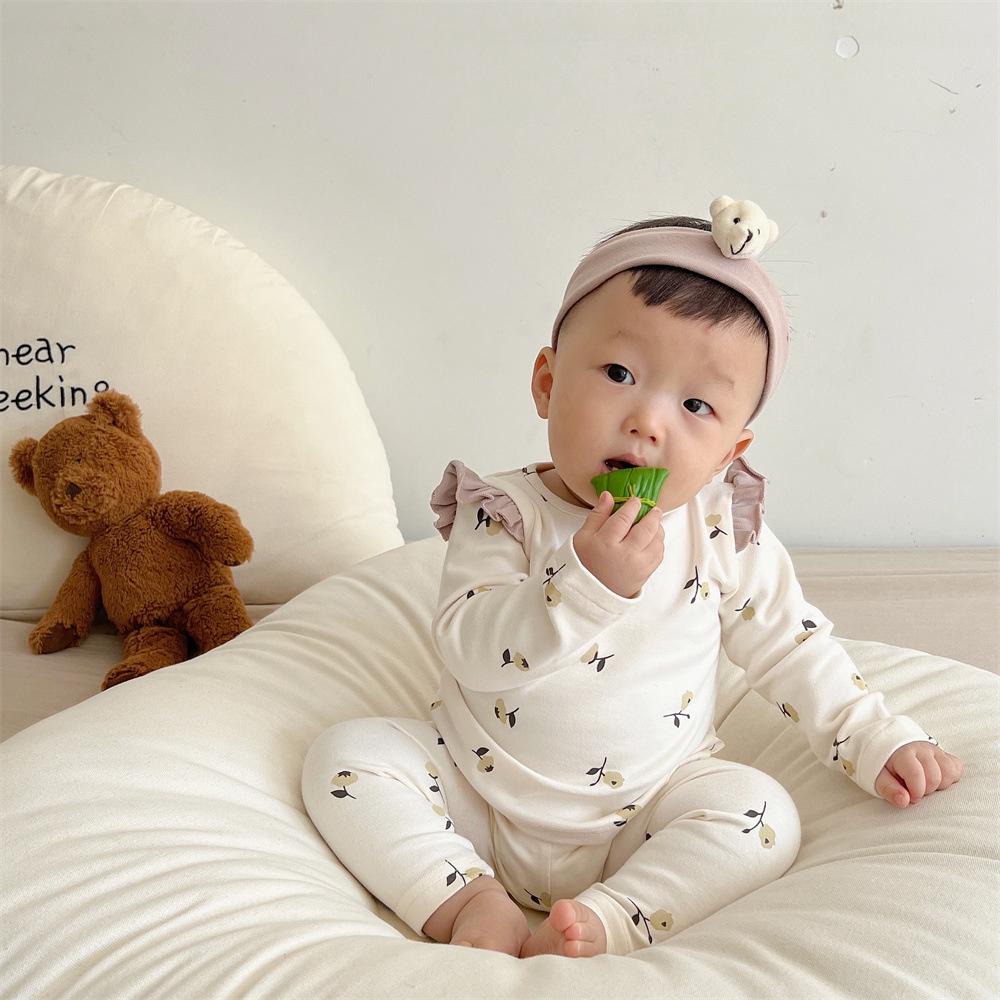 Set Đồ Gồm Áo Cotton Tay Xòe Và Quần Dài In Họa Tiết Thời Trang Xuân Thu Dành Cho Bé Gái 9GF2