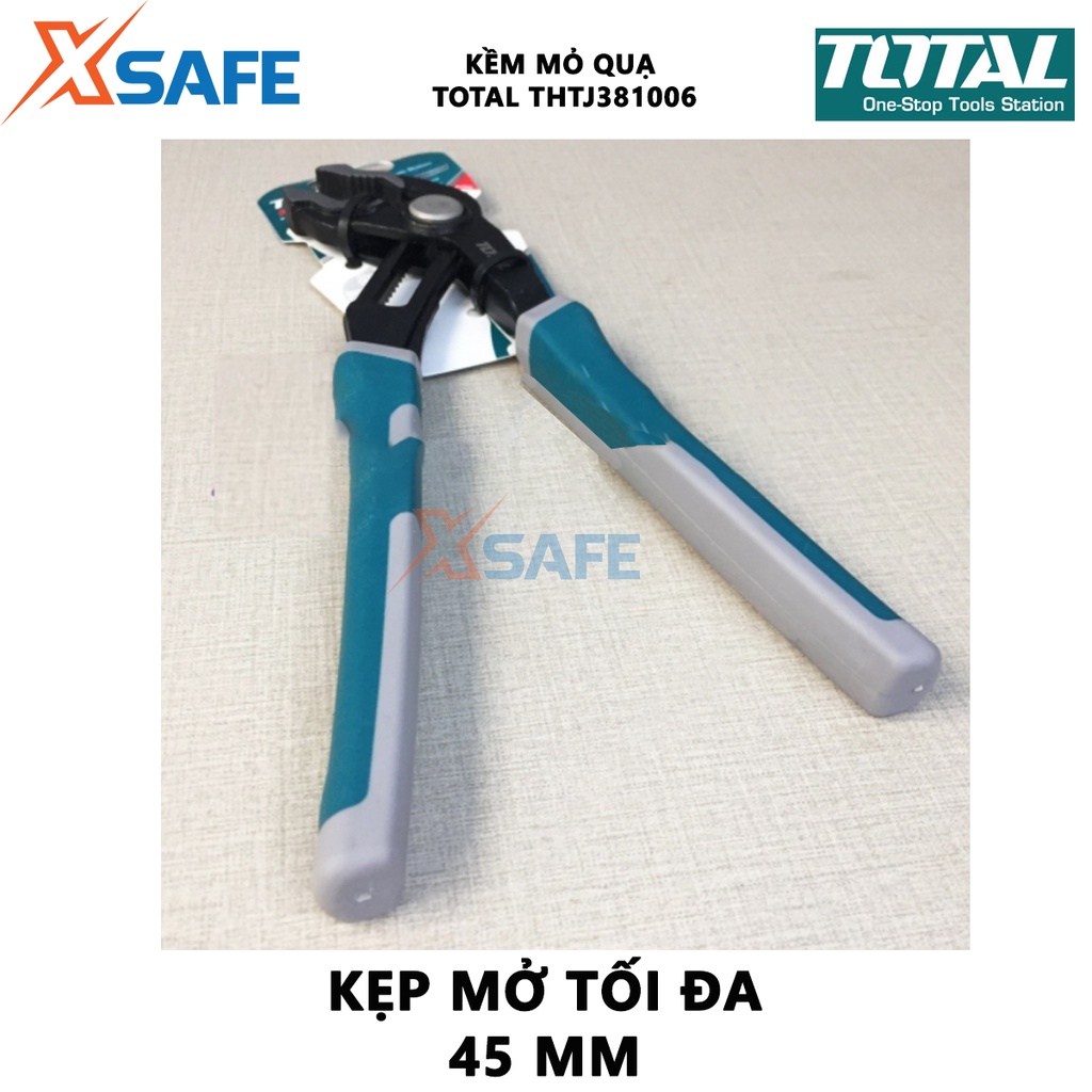 Kềm mỏ quạ TOTAL THTJ381006 Kìm mỏ quạ kích thước 250mm, kiểu mở nhanh, thép CrNi đen bóng, tay cầm TTR hai màu