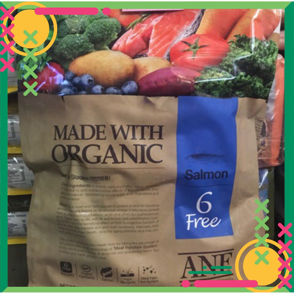 Thức Ăn Hạt Hữu Cơ Cho Chó ANF 6FREE Vị Cá Hồi Bao 6kg