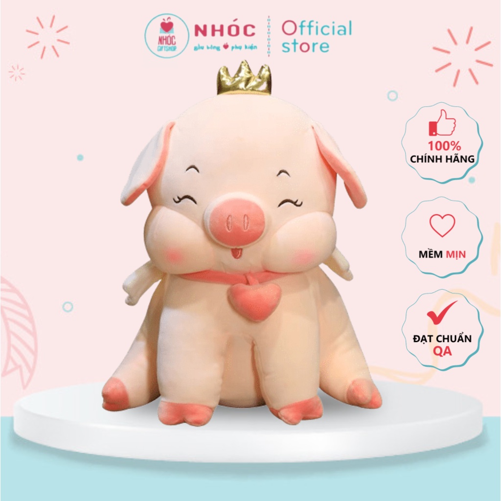 Thú bông Heo vương miện có cánh Dễ Thương Cao Cấp - NHÓC (45/60/75cm)