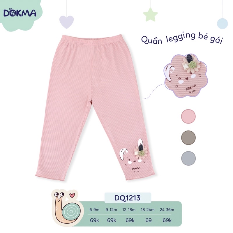 Quần legging dài cotton tăm bé gái (9m-36m)DQ1213