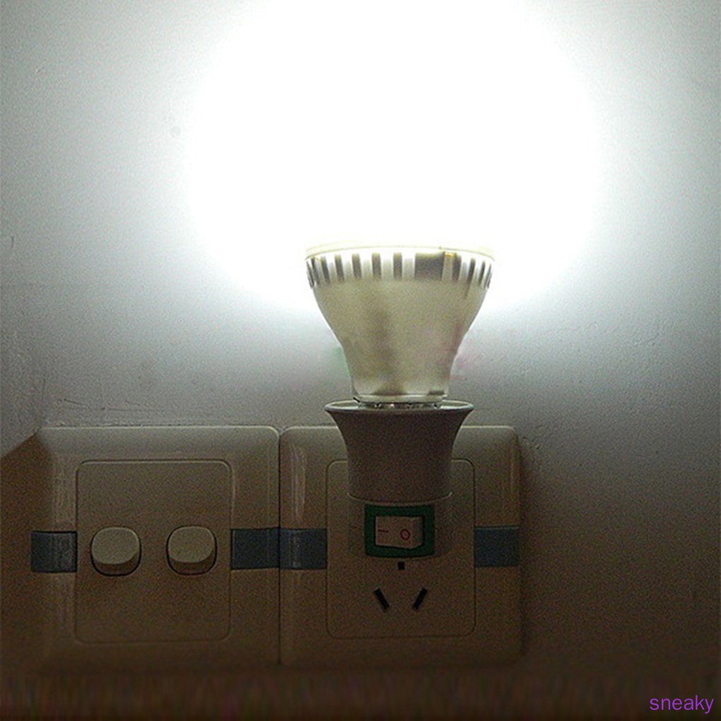 Đuôi đèn Led E27 chuyển đổi đầu cắm sang phích cắm EU có nút bật/tắt tiện lợi