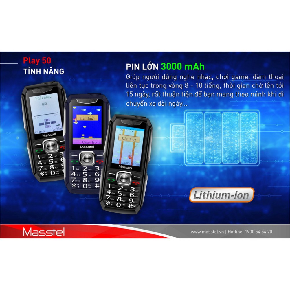 Điện Thoại Masstel Play 50 Loa khủng - Pin trâu 3000mah sản phẩm mới - Hãng Phân Phối Chính Thức. | BigBuy360 - bigbuy360.vn