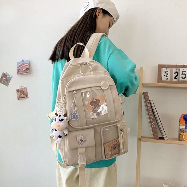 Balo đi học trong suốt ulzzang, balo du lịch nam nữ 604ULZ