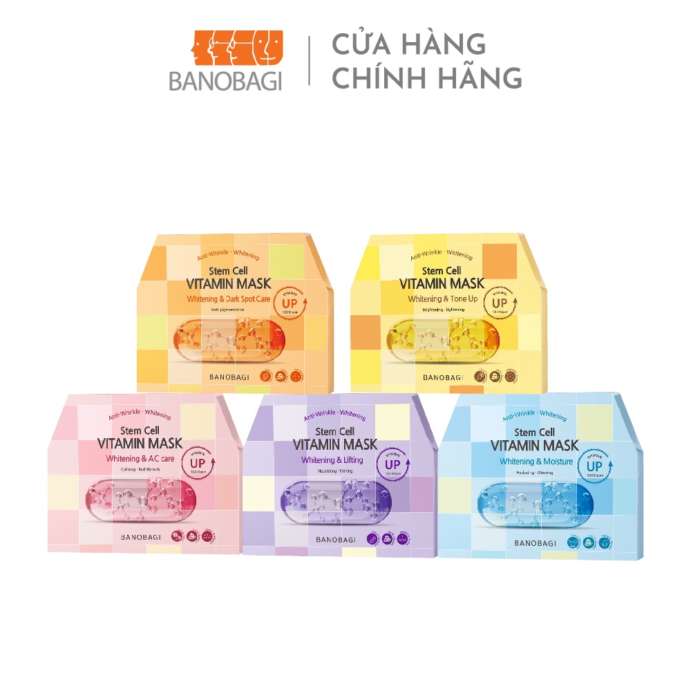 Mặt Nạ Dưỡng Ẩm Trắng Da BANOBAGI Stem Cell Vitamin Mask 30ml