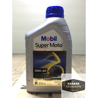 Nhớt Xe Số Bán Tổng Hợp Mobil Super Moto 10W40 (0.8L)- Nhập Khẩu Singapore