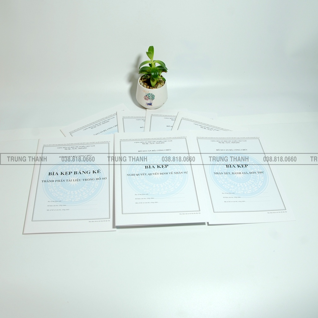 [COMBO] 5 Bộ bìa kẹp Hồ sơ cán bộ, công chức ban hành theo quyết định 06/2007/QĐ-BNV ngày 18/6/2007